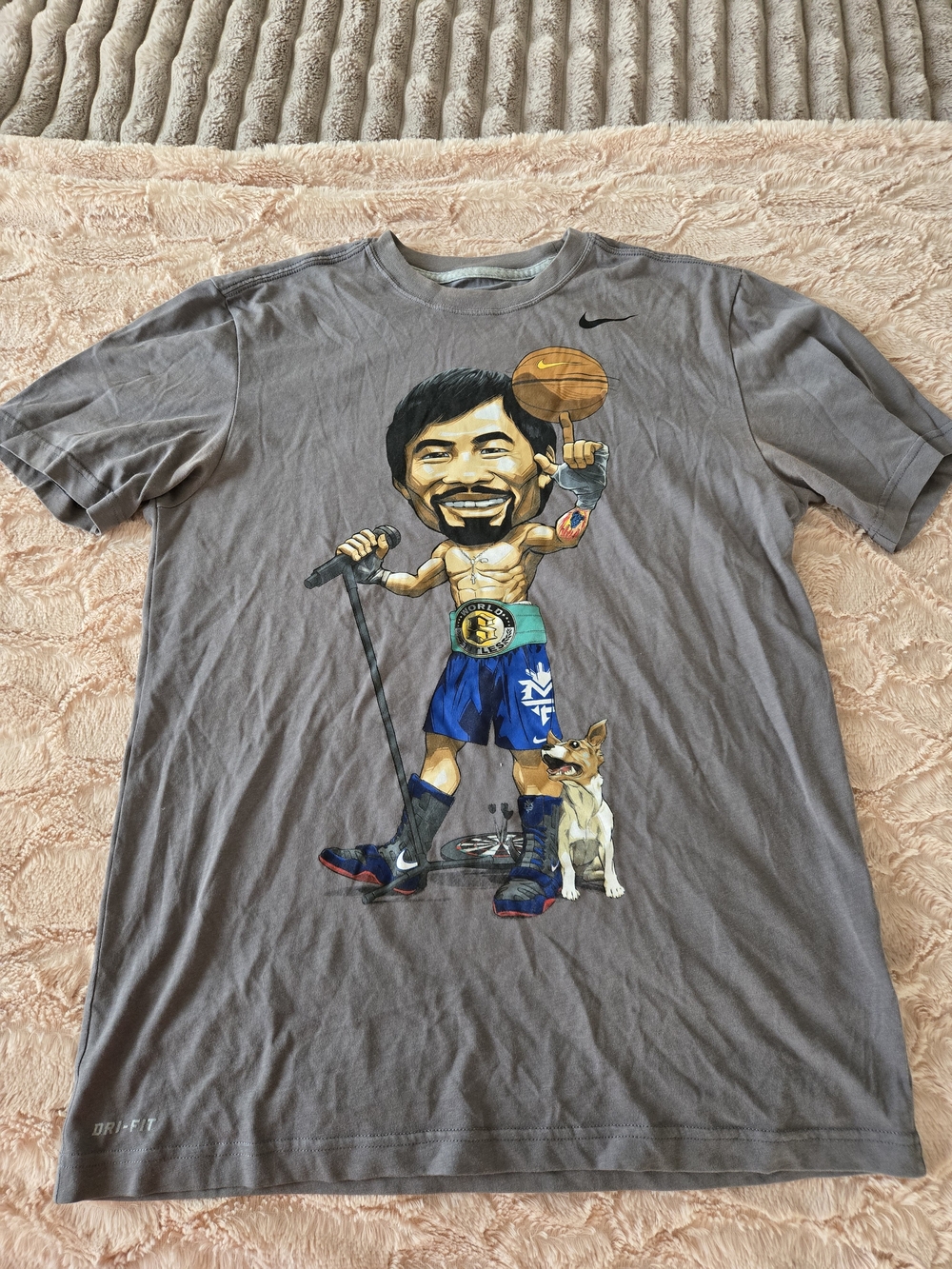 Nike Men’s Gray Graphic Dri-FIT T-Shirt Manny Pacquiao Rare Medium Legend